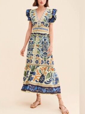 FARM Rio | Dresses | Farm Rio Fish Dress Maxi Dress Red | Poshmark